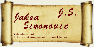 Jakša Simonović vizit kartica